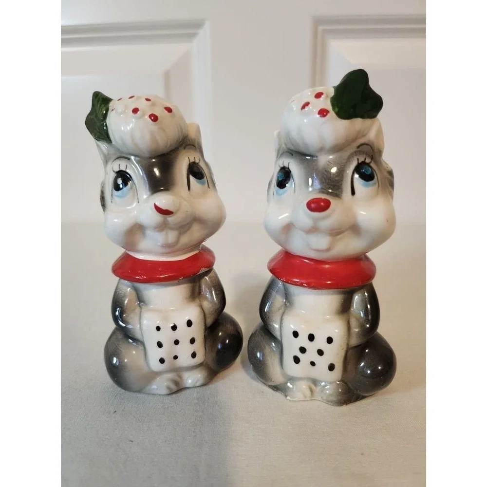 Chipmunk Dressed for Winter Salt and Pepper Shakers